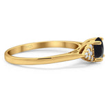 Art Deco Round Natural Stone Wedding Ring