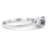 Art Deco Round Natural Stone Wedding Ring