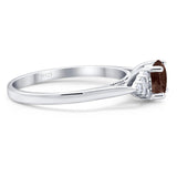 Art Deco Round Natural Stone Wedding Ring