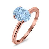 Oval Natural Stone Solitaire Cathedral Ring