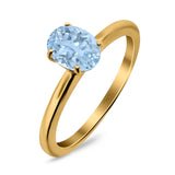 Art Deco Oval Natural Stone Solitaire Ring