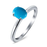 Art Deco Oval Natural Stone Solitaire Ring