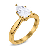 Pear Teardrop Natural Stone Cathedral Ring