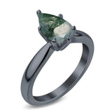 Pear Teardrop Natural Stone Cathedral Ring