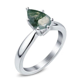 Pear Teardrop Natural Stone Cathedral Ring