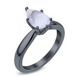 Pear Teardrop Natural Stone Cathedral Ring