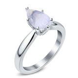 Pear Teardrop Natural Stone Cathedral Ring