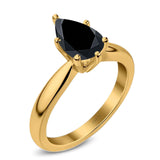 Pear Teardrop Natural Stone Cathedral Ring