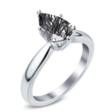 Pear Teardrop Natural Stone Cathedral Ring