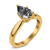 Pear Teardrop Natural Stone Cathedral Ring