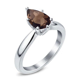 Pear Teardrop Natural Stone Cathedral Ring