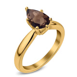 Pear Teardrop Natural Stone Cathedral Ring