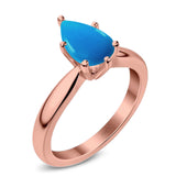 Pear Teardrop Natural Stone Cathedral Ring