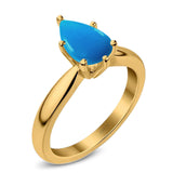 Pear Teardrop Natural Stone Cathedral Ring