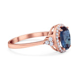 Art Deco Oval Natural Stone Wedding Ring