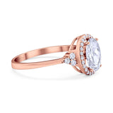 Art Deco Oval Natural Stone Wedding Ring