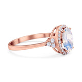 Art Deco Oval Natural Stone Wedding Ring