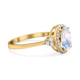 Art Deco Oval Natural Stone Wedding Ring