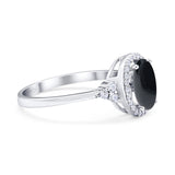 Art Deco Oval Natural Stone Wedding Ring