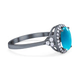 Art Deco Oval Natural Stone Wedding Ring