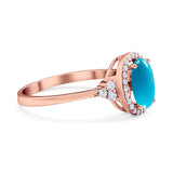 Art Deco Oval Natural Stone Wedding Ring
