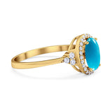 Art Deco Oval Natural Stone Wedding Ring