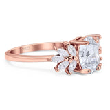 Art Deco Oval Natural Stone Floral Ring