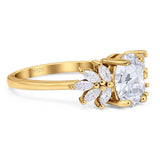 Art Deco Oval Natural Stone Floral Ring