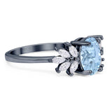 Art Deco Oval Natural Stone Floral Ring