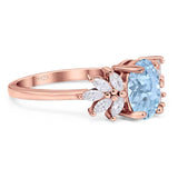 Art Deco Oval Natural Stone Floral Ring