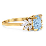 Art Deco Oval Natural Stone Floral Ring