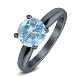  Round Natural Stone Solitaire Cathedral Ring