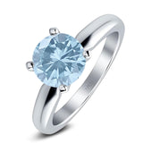  Round Natural Stone Solitaire Cathedral Ring