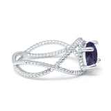 Minimalist Round Natural Stone Solitaire Ring