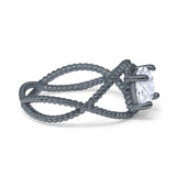 Minimalist Round Natural Stone Solitaire Ring