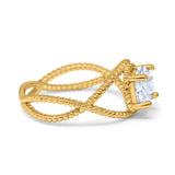 Minimalist Round Natural Stone Solitaire Ring