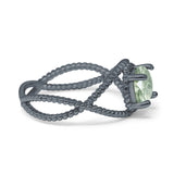 Minimalist Round Natural Stone Solitaire Ring