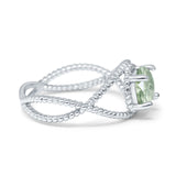 Minimalist Round Natural Stone Solitaire Ring