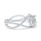 Minimalist Round Natural Stone Solitaire Ring