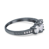 Three Stone Oval Natural Stone Trio Ring