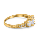 Three Stone Oval Natural Stone Trio Ring