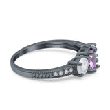 Three Stone Oval Natural Stone Trio Ring