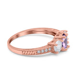 Three Stone Oval Natural Stone Trio Ring