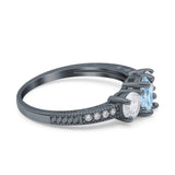 Three Stone Oval Natural Stone Trio Ring