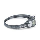 Three Stone Oval Natural Stone Trio Ring