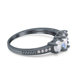 Three Stone Oval Natural Stone Trio Ring