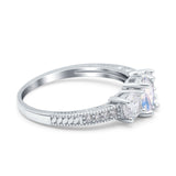 Three Stone Oval Natural Stone Trio Ring