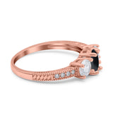 Three Stone Oval Natural Stone Trio Ring