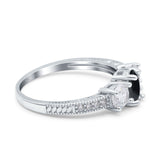 Three Stone Oval Natural Stone Trio Ring
