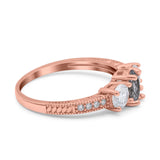 Three Stone Oval Natural Stone Trio Ring